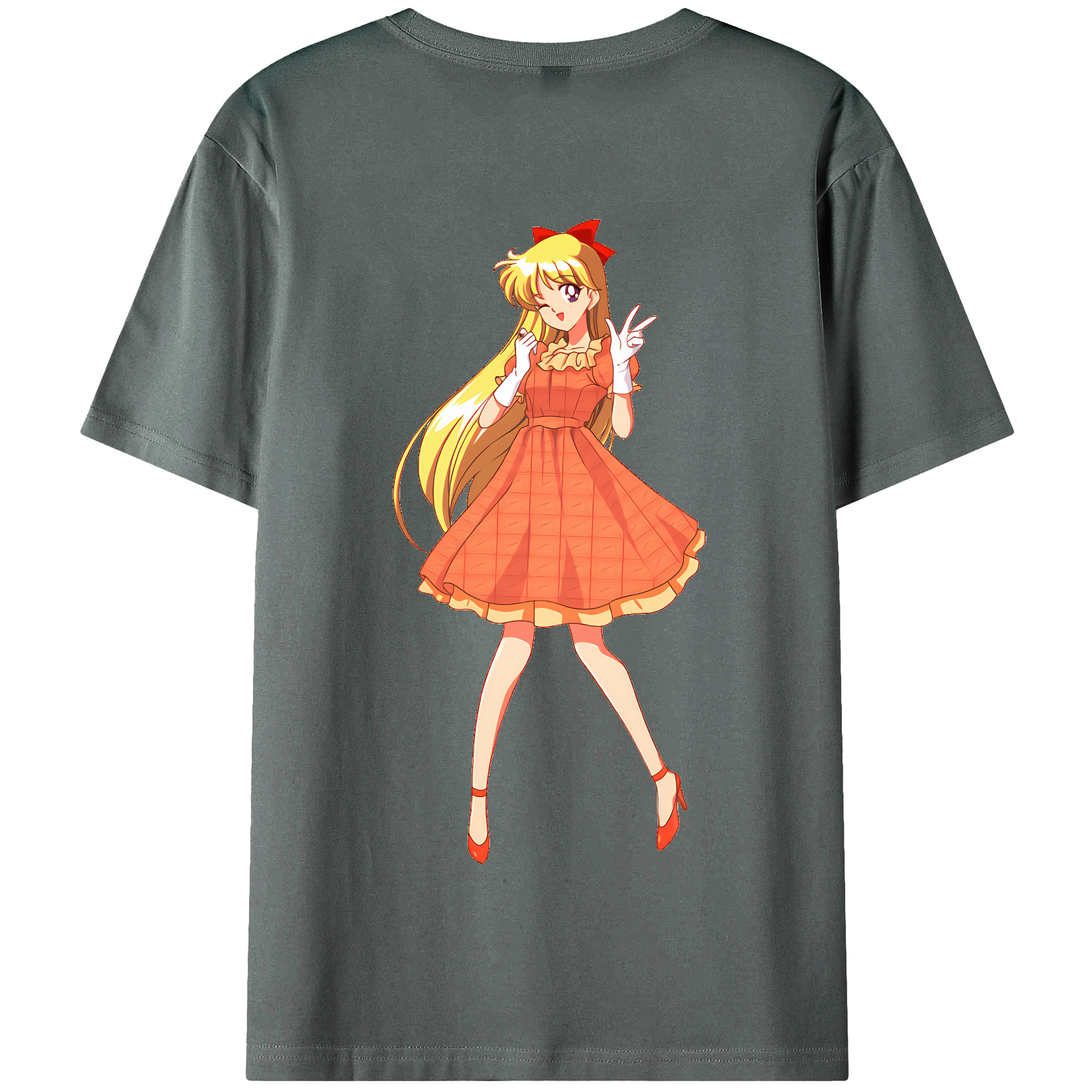 （画像用） 美少女戦士セーラームーン 愛野 美奈子 あいの みなこ Sailor Moon Aino Minako 綿100％半袖Tシャツ（背面プリント）